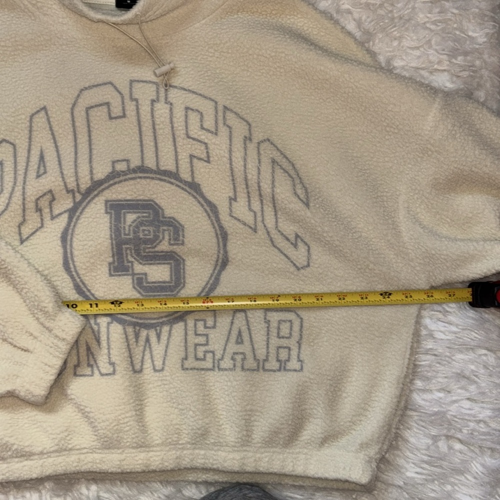 PacSun Pacific Sunwear Cropped Oversized Pullover Fleece, Size M - Picture 6 of 15